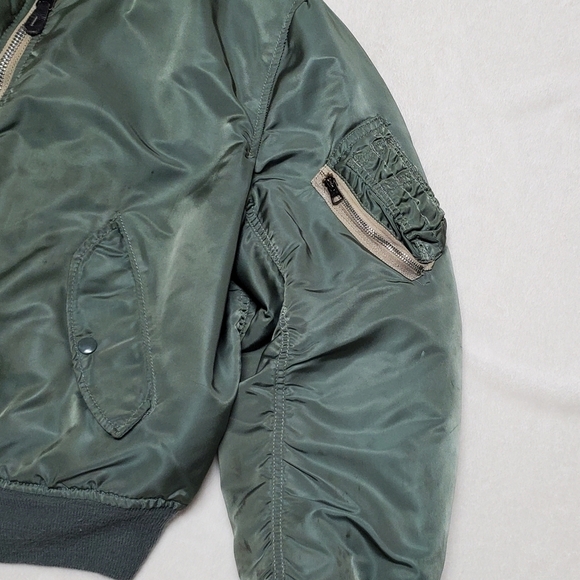 VINTAGE 80s US Army Green Orange Reversible Flyers Jacket Flight Jacket Airforce - Picture 7 of 16